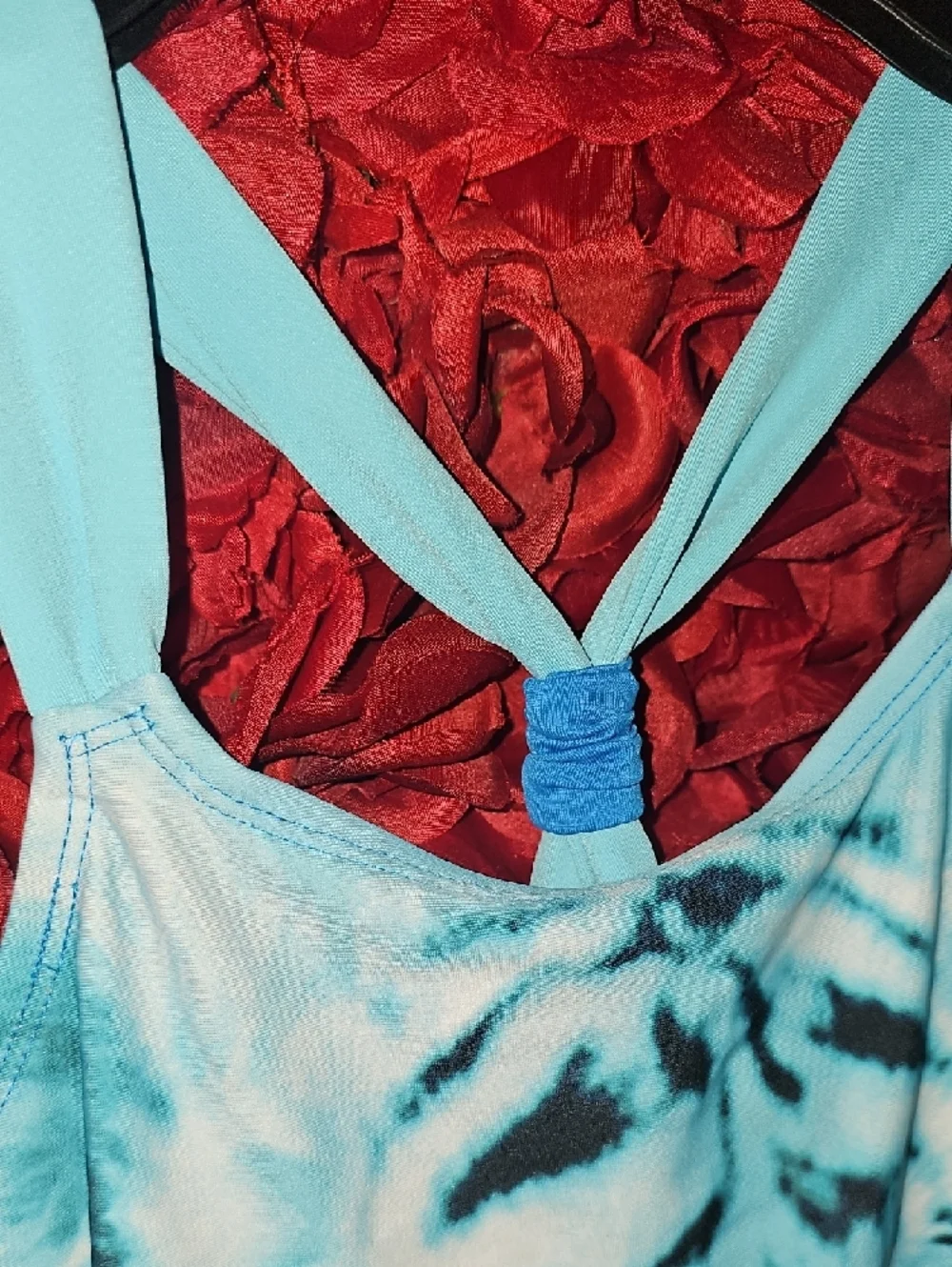 Justice NWOT Girls Bright Blue Tiger One Piece Swimsuit Size 8